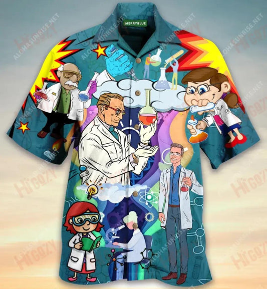 Is é an Cheimic Mo Phaisean Léine Gearr Muinchille Unisex Caitheamh aimsire Léinte haváíais Léinte seanré Haváíais Léinte Greannmhar haváíais, Bronntanas Léine Haváís, Bronntanas Nollag