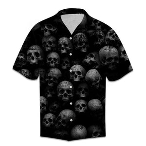 Amazing Holiday Gifts Gothic Skull Collection Dark Themed Hawaiian Shirt, Hawaiian Shirt Gift, Christmas Gift