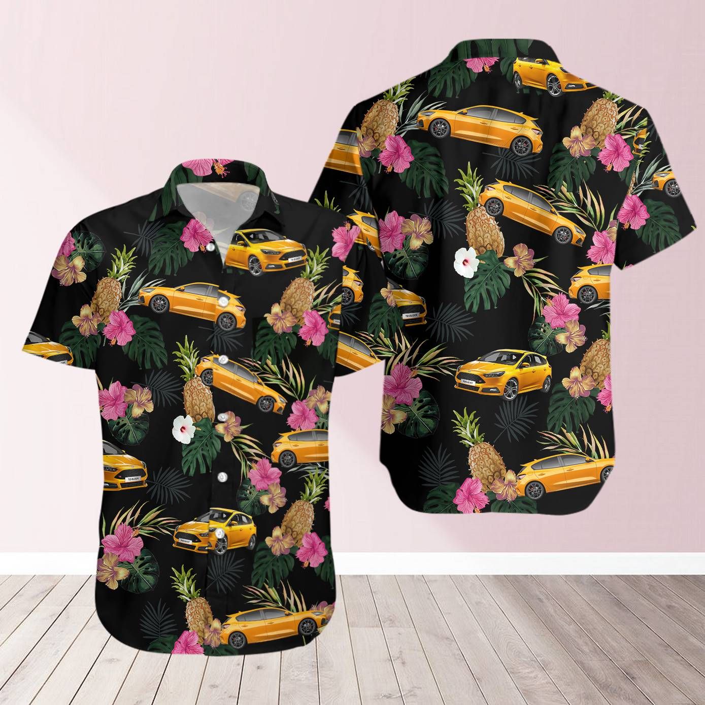 Ford Tropical Unisex Haváíais Aloha Aloha Léinte Shorts Haváís Gearr Muinchille Trá, Bronntanas Léine Haváís, Bronntanas Nollag
