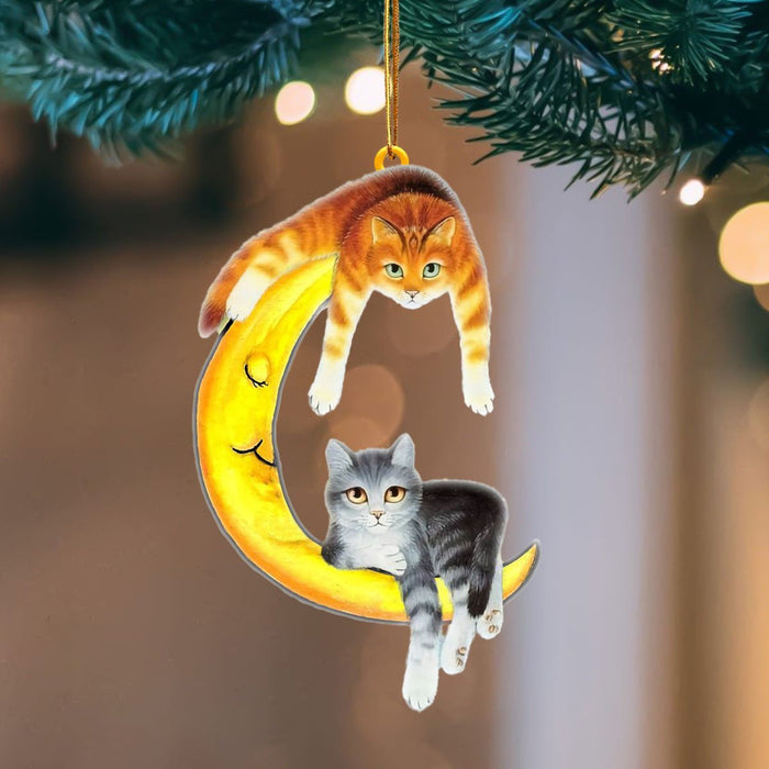 Cat Blue Moon Hanging Flat Acrylic Ornament,Christmas Gift,Christmas Decoration