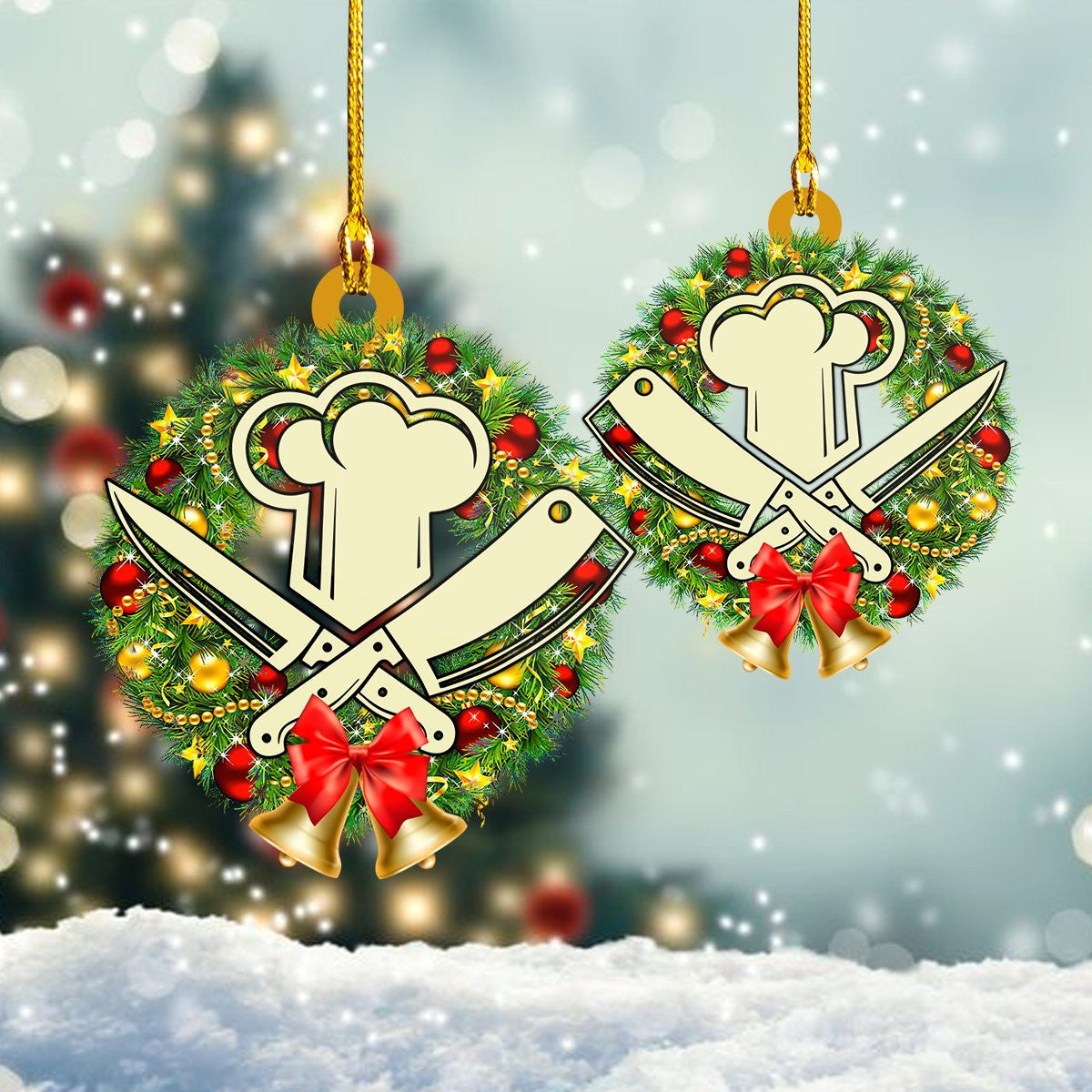 Chef Christmas Ornament, Happy Christmas Ornament, Christmas Gift, Christmas Decoration