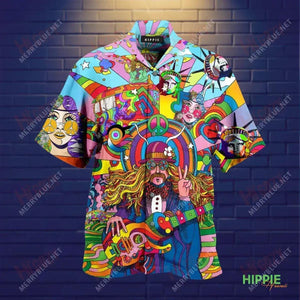 Amazing Hippie Unisex Short Sleeve Shirt Summer Tropical Shirts Tactical Hawaiian Shirt Hawaiian Shirts For Women, Hawaiian Shirt Gift, Christmas Gift