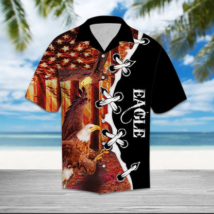 Eagle Flag Forest - Hawaiian Shirt_Hawaiian Shirt Gift, Christmas Gift