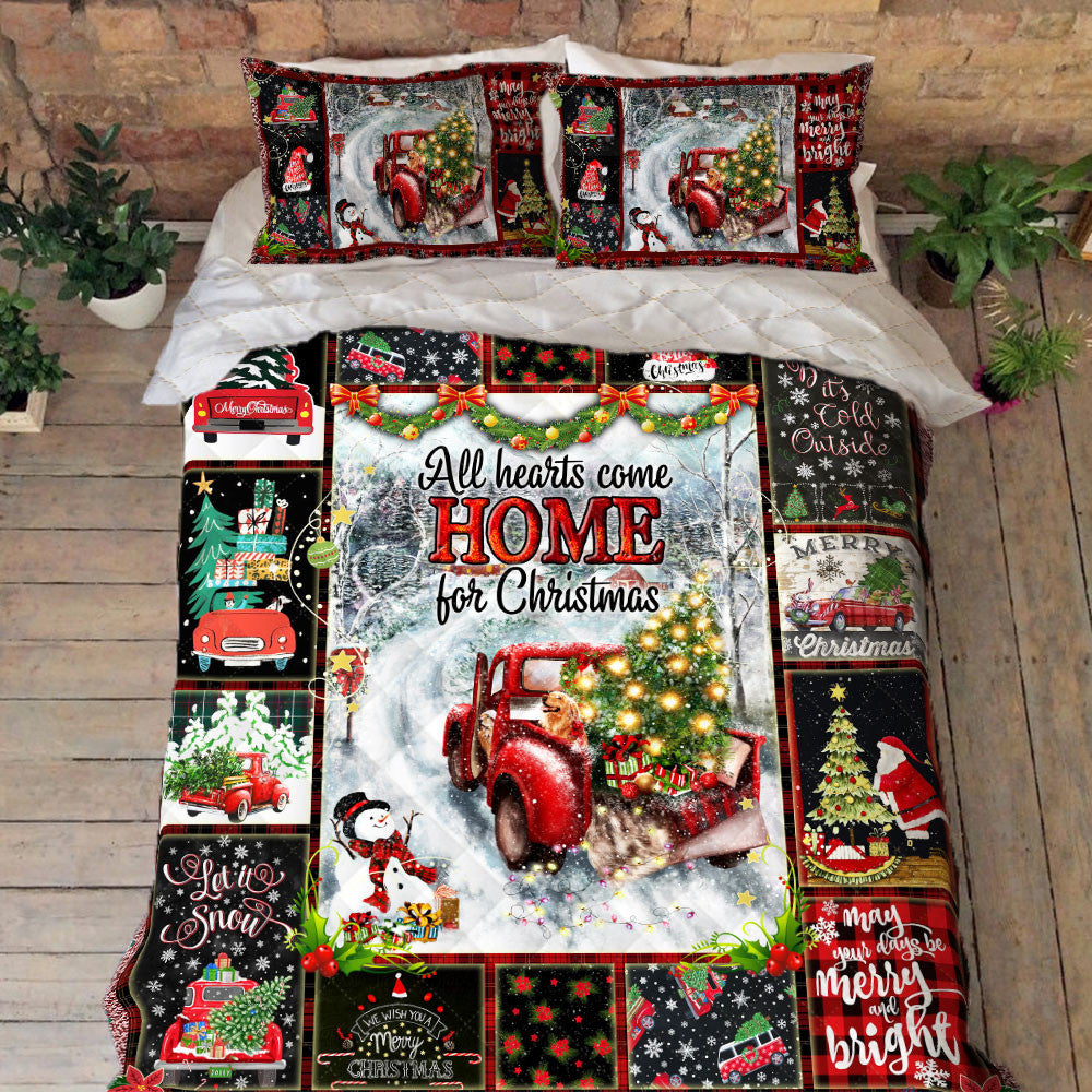 Christmas Quilt Bedding Set All Hearts Come Home For Christmas Bedroom Set Bedlinen 3D ,Bedding Christmas Gift,Bedding Set Christmas