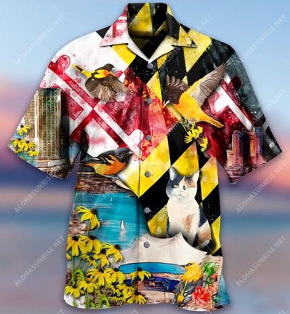 Beautiful Maryland State Hawaiian Shirt,Hawaiian Shirt Gift, Christmas Gift