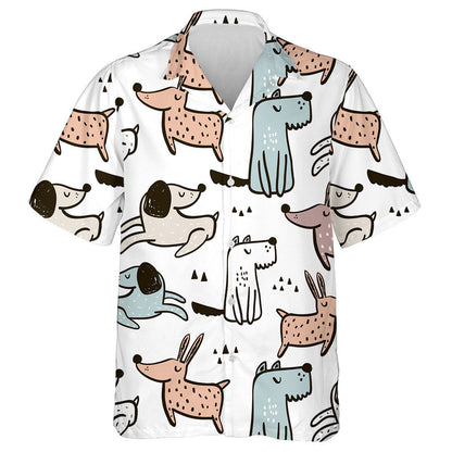Modern Abstract With Hand Drawn Dogs Hawaiian Shirt,Hawaiian Shirt Gift, Christmas Gift