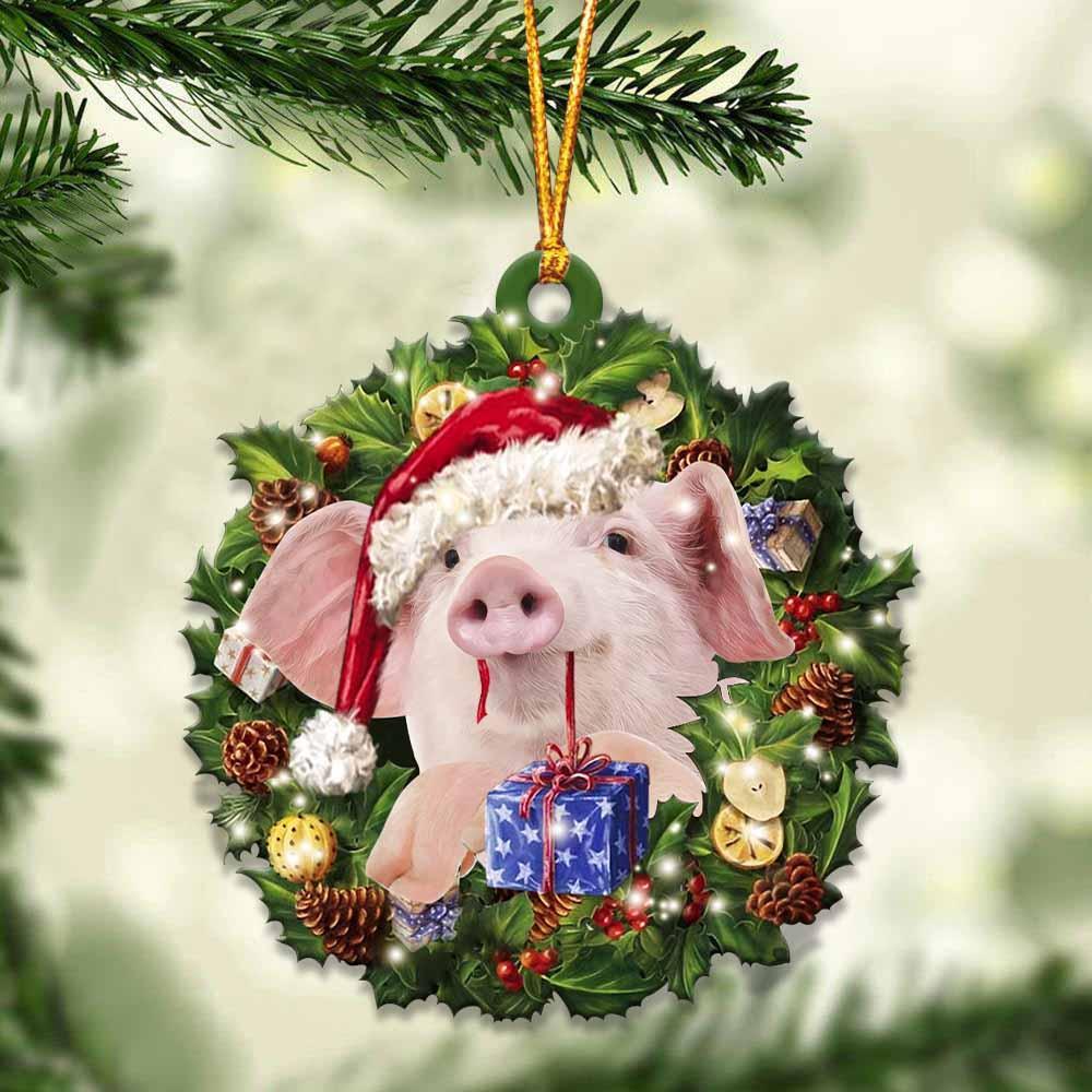 Pig And Christmas Gift For Her Gift For Him Gift For Pig Lover Ornament, Christmas Gift,Christmas Decoration