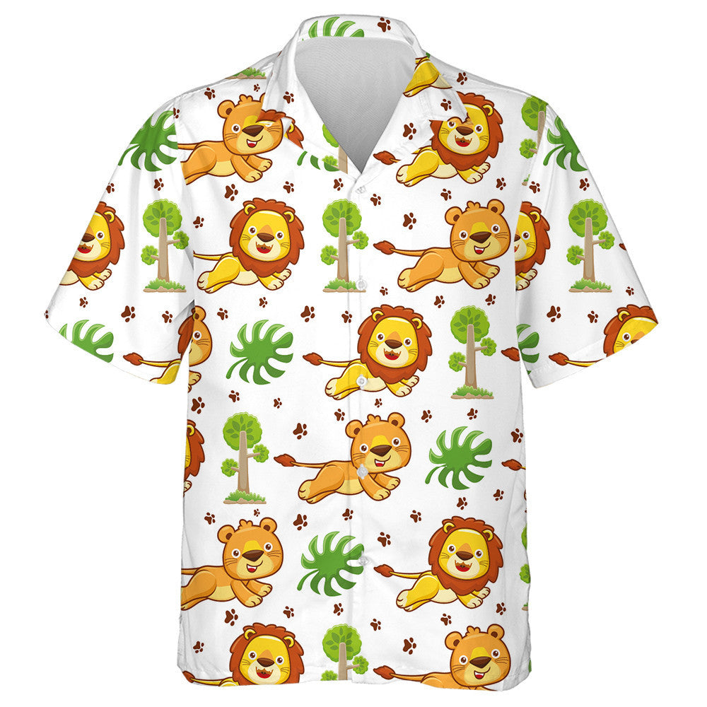 Fás Agus Leanaí Lion Le Crainn Duilleoga Agus Conaire Léine Haváís, Bronntanas Léine Haváís, Bronntanas Nollag