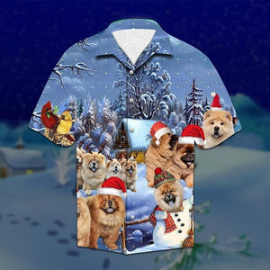 Funny Chow Chow Dogs Merry Christmas Themed Hawaiian Shirt, Hawaiian Shirt Gift, Christmas Gift