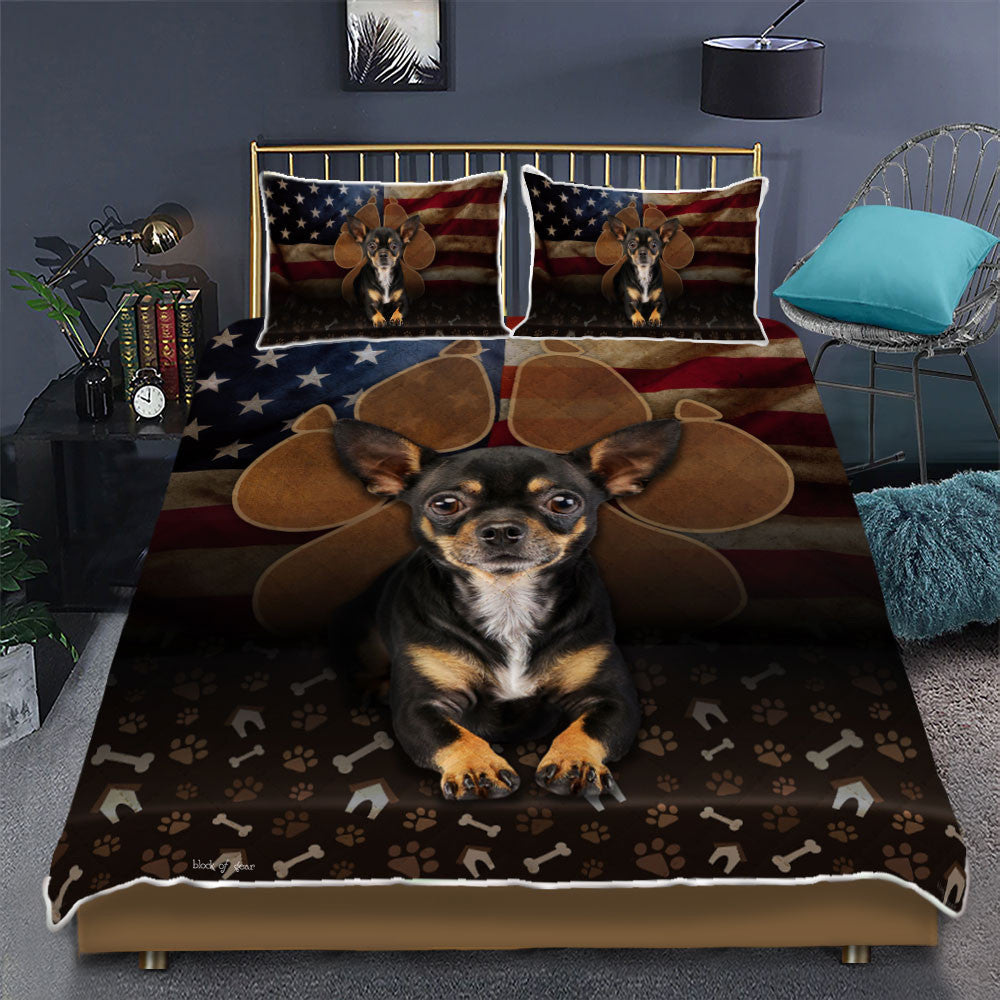 Chihuahua Dog Paw Quilt Bedding Set Bedroom 3D,Bedding Christmas Gift,Bedding Set Christmas