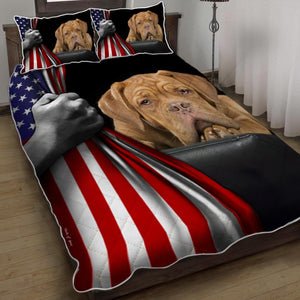 Dogue De Bordeaux Lover American US Quilt Bedding 3D Set Bedroom Set Bedlinen,Bedding Christmas Gift,Bedding Set Christmas