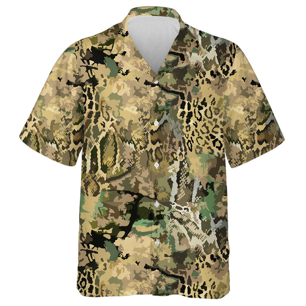 Colored Leopard Snake And Zebra Camouflage Style Hawaiian Shirt, Hawaiian Shirt Gift, Christmas Gift