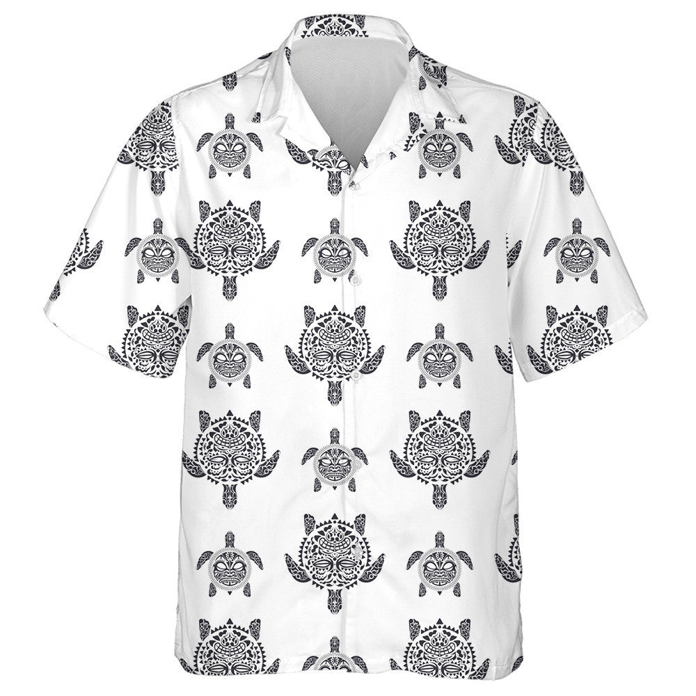 Marine Life Withsea Turtles Polynesian Tribal Hawaiian Shirt, Hawaiian Shirt Gift, Christmas Gift
