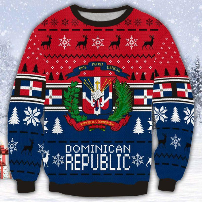 Dominican Republic 3D All Over Print Ugly Christmas Sweater Hoodie All Over Printed, Christmas Ugly Sweater,Christmas Gift,Gift Christmas 2022