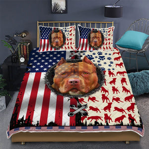Patriotic Pit Bull Dog Quilt Bedding Set Bedroom Set Bedlinen 3D,Bedding Christmas Gift,Bedding Set Christmas