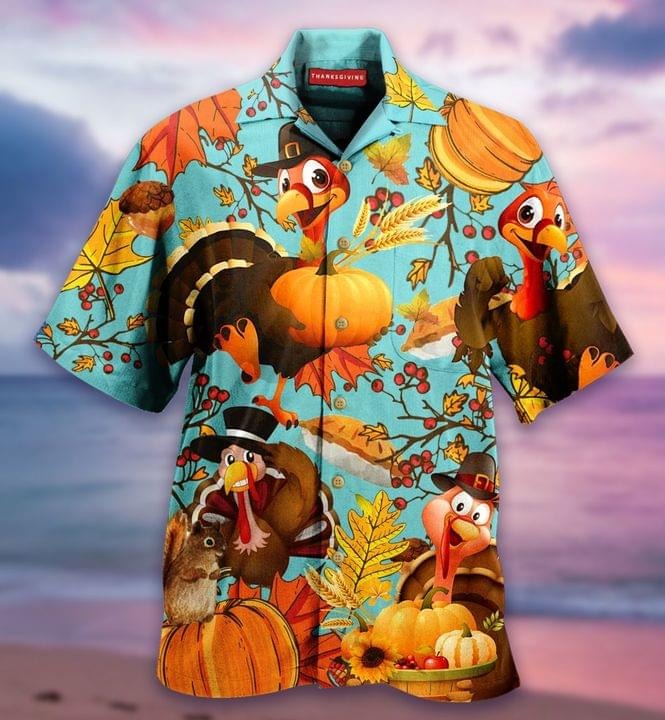 Turkey Autumn Hawaiian Shirt, Hawaiian Shirt Gift, Christmas Gift