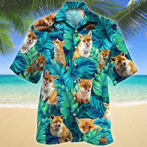 Amazing Leaves Jungle Gift For Fox Lovers Design Hawaiian Shirt, Hawaiian Shirt Gift, Christmas Gift