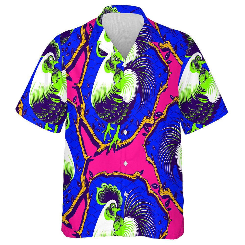 Beautiful Chicken Hen With Green Feathers Hawaiian Shirt, Hawaiian For Gift