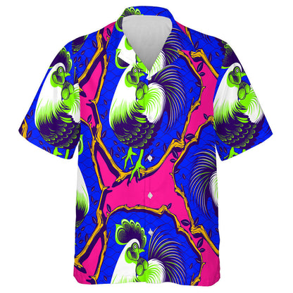 Beautiful Chicken Hen With Green Feathers Hawaiian Shirt, Hawaiian For Gift
