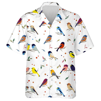 Birds On A Branch Berries And Leaves Hawaiian Shirt, Hawaiian For Gift