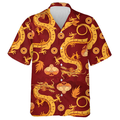 Dragain Óir Agus Magairlíní Léine Haváí Ornáid Síneach, Bronntanas Léine Haváí, Bronntanas Nollag