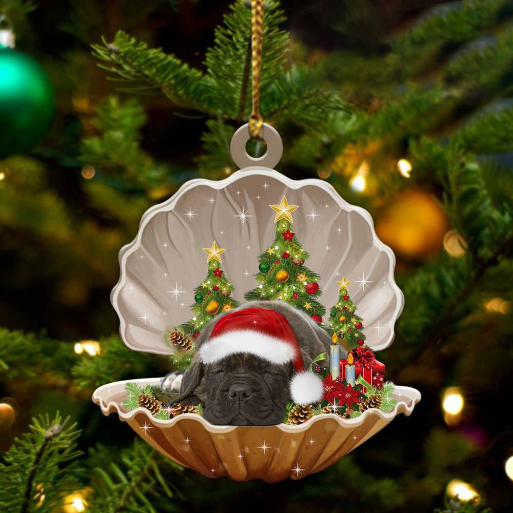 Cane Corso-Sleeping Pearl in Christmas Two Sided Christmas Plastic Hanging Ornament, Happy Christmas Ornament, Christmas Gift, Christmas Decoration