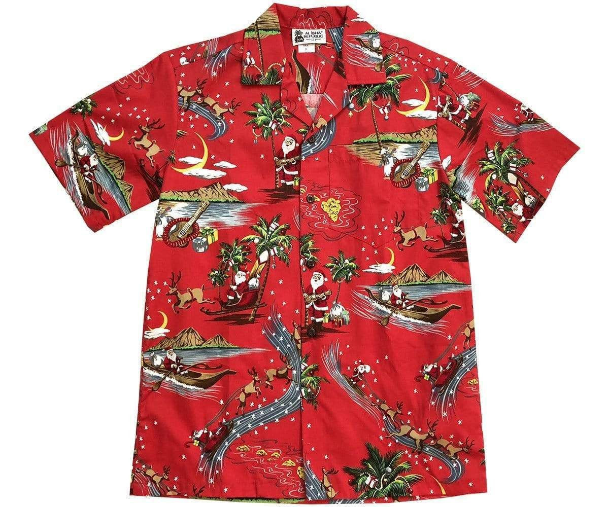 Happy Santa Claus And Red Christmas Hawaiian Shirt, Hawaiian For Gift