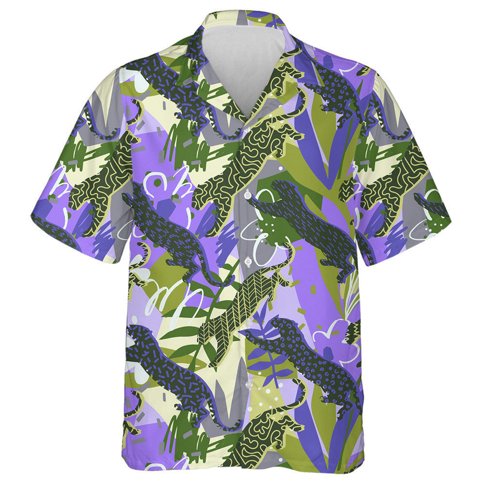 Scáthchruthanna Leopard Teibí Spóirt Jungle I Léine Geoiméadrach Haváís, Bronntanas Léine Haváís, Bronntanas Nollag