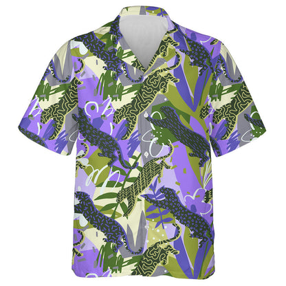 Scáthchruthanna Leopard Teibí Spóirt Jungle I Léine Geoiméadrach Haváís, Bronntanas Léine Haváís, Bronntanas Nollag