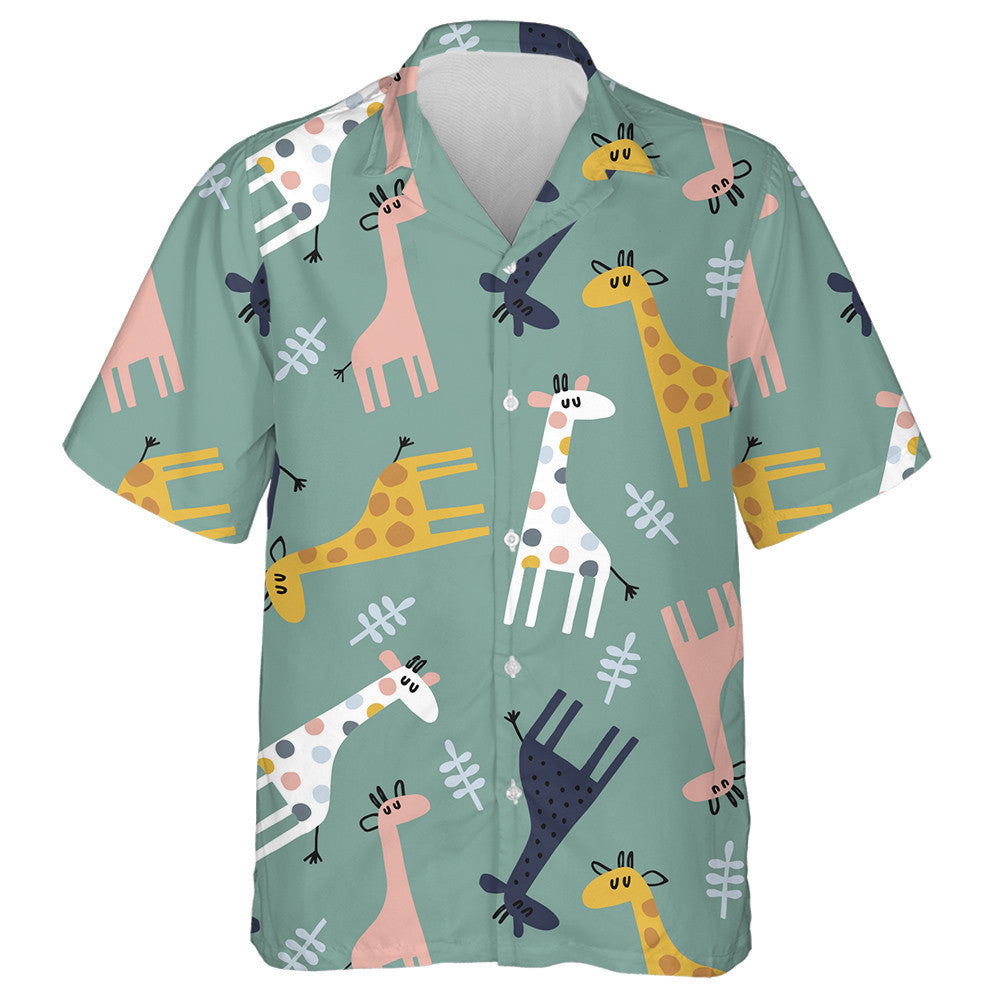 Separate Colored Of Giraffe Illustration Pattern Hawaiian Shirt,Hawaiian Shirt Gift, Christmas Gift