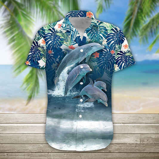 Dolphin Naughty Crazy Ornamental Hawaiian Shirt,Hawaiian Shirt Gift, Christmas Gift