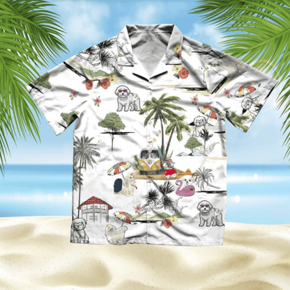 Maltese Beach Style Pretty Ornamental Hawaiian Shirt,Hawaiian Shirt Gift, Christmas Gift