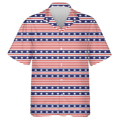 Independence Day 4th July Star Stripes Pattern Hawaiian Shirt, Hawaiian Shirt Gift, Christmas Gift