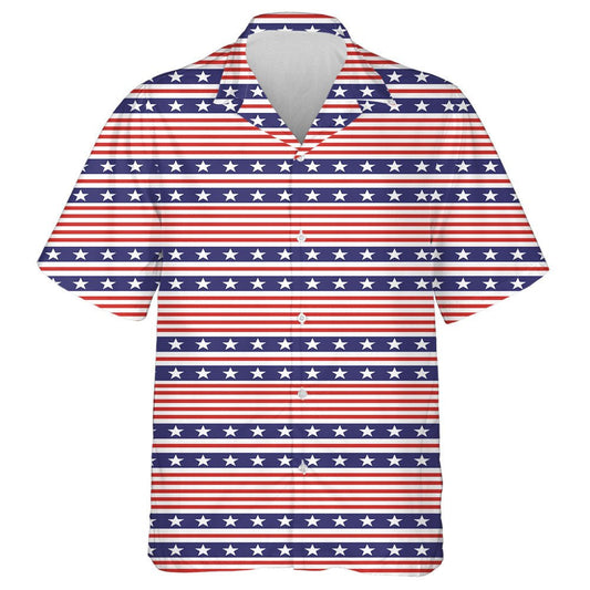 Independence Day 4th July Star Stripes Pattern Hawaiian Shirt, Hawaiian Shirt Gift, Christmas Gift
