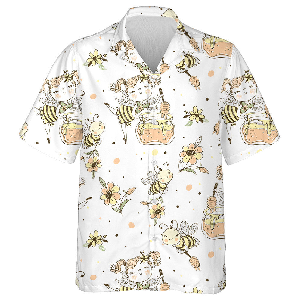 Natural Summer Flower Fairy And Honey Bees Hawaiian Shirt, Hawaiian Shirt Gift, Christmas Gift