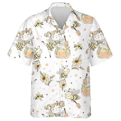 Natural Summer Flower Fairy And Honey Bees Hawaiian Shirt, Hawaiian Shirt Gift, Christmas Gift