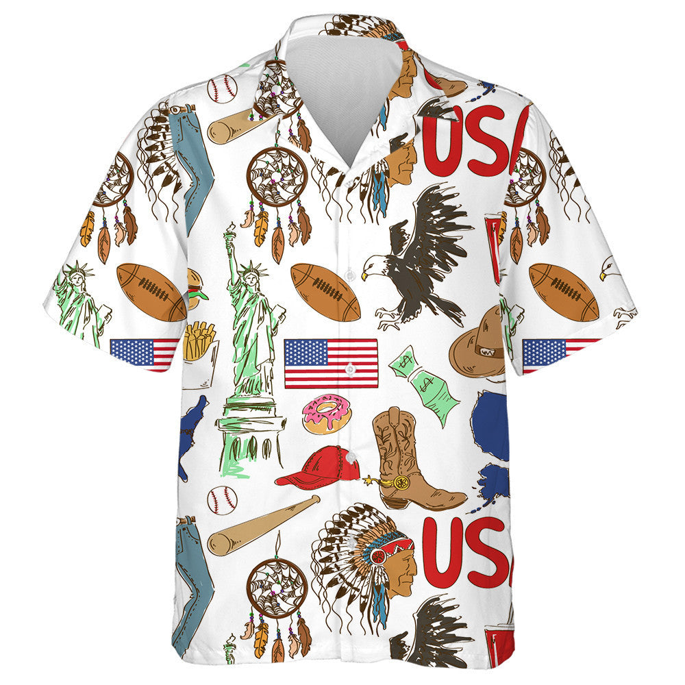 Siombalachas Sceitse Dathúil Spraoi Mheiriceá ar Chúlra Bán Léine Haváís, Bronntanas Léine Haváíais, Bronntanas Nollag