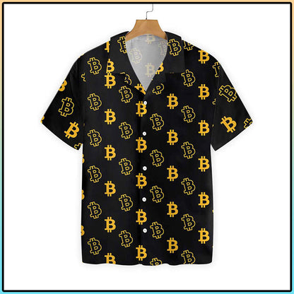 Seamless Bitcoin Hawaiian Shirt, Hawaiian Shirt Gift, Christmas Gift