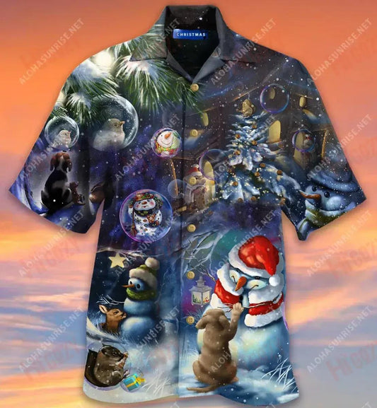 Christmas In The Wood Short Hawaiian Shirt Summer Short Sleeve Vintage Hawaiian Shirts Crazy Shirts Hawaii_Hawaiian Shirt Gift, Christmas Gift