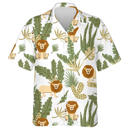 Lion Greannmhar I Léine Haváí Tropical Jungle, Bronntanas Léine Haváise, Bronntanas Nollag