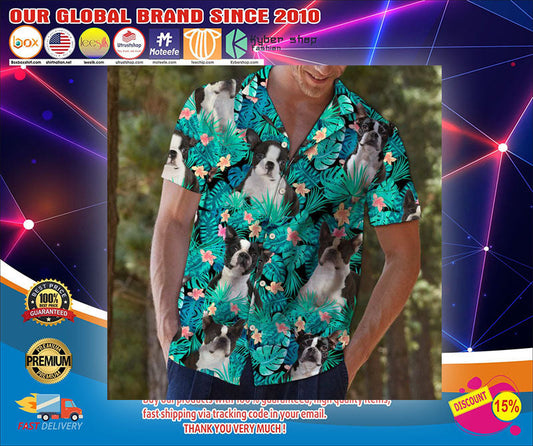 Boston Terrier Hawaiian Shirt, Hawaiian Shirt Gift, Christmas Gift