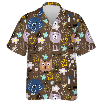 Madraí Greannmhar Cait Agus Bláthanna Gleoite Léine Haváís, Bronntanas Léine Haváí, Bronntanas Nollag