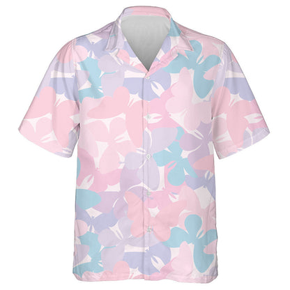 Pastel Girly Colorful Random Butterfly On White Hawaiian Shirt, Hawaiian Shirt Gift, Christmas Gift