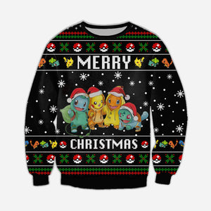 Pokemon Christmas Knitting Pattern 3D Print Ugly Sweater Hoodie All Over Printed, Christmas Ugly Sweater,Christmas Gift,Gift Christmas 2022