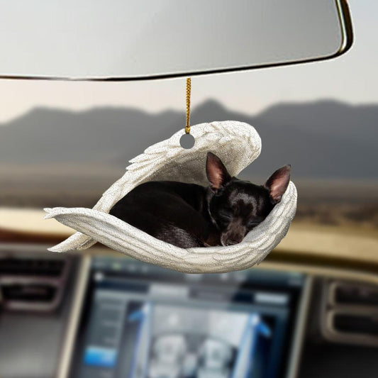 Black Chihuahua Sleeping Angel Black Chihuahua Lover Dog Mom Ornament Cus Tjl,Christmas Gift,Christmas Decoration