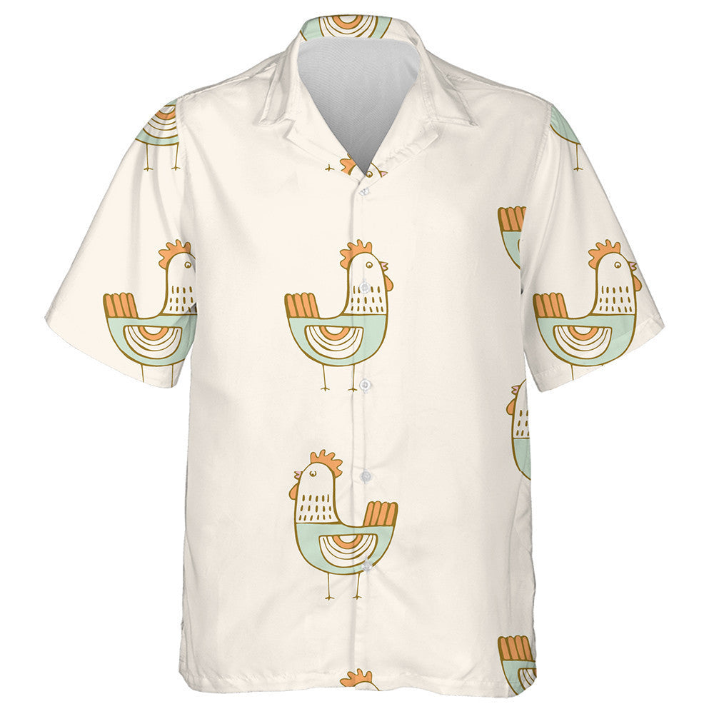 Funny Chicken Hen On Light Pink Background Hawaiian Shirt, Hawaiian Shirt Gift, Christmas Gift