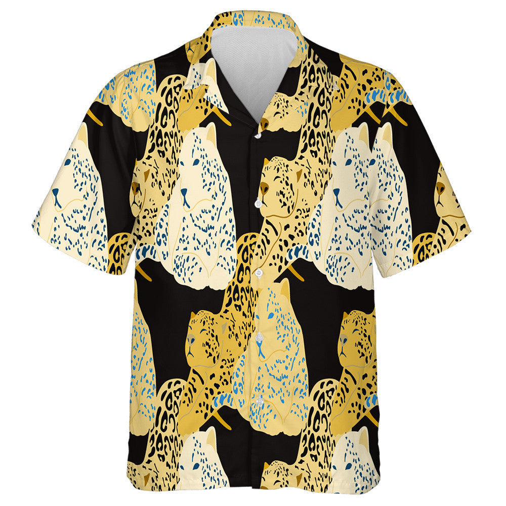 Modern Abstract Leopard On Dark Artistic Hawaiian Shirt,Hawaiian Shirt Gift, Christmas Gift