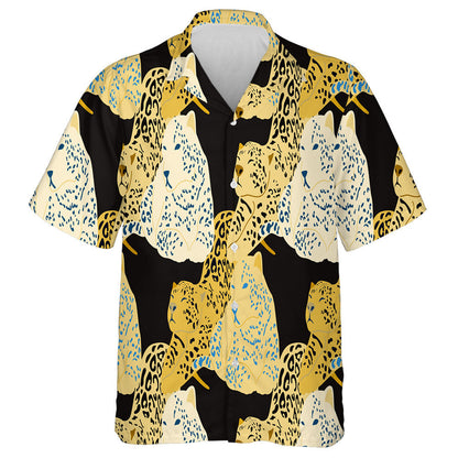 Modern Abstract Leopard On Dark Artistic Hawaiian Shirt,Hawaiian Shirt Gift, Christmas Gift