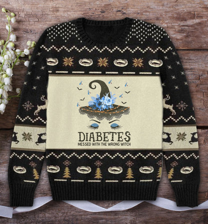Diabrtes Messed With The Witch Witch Geansaí Mícheart, Geansaí Gránna Nollag