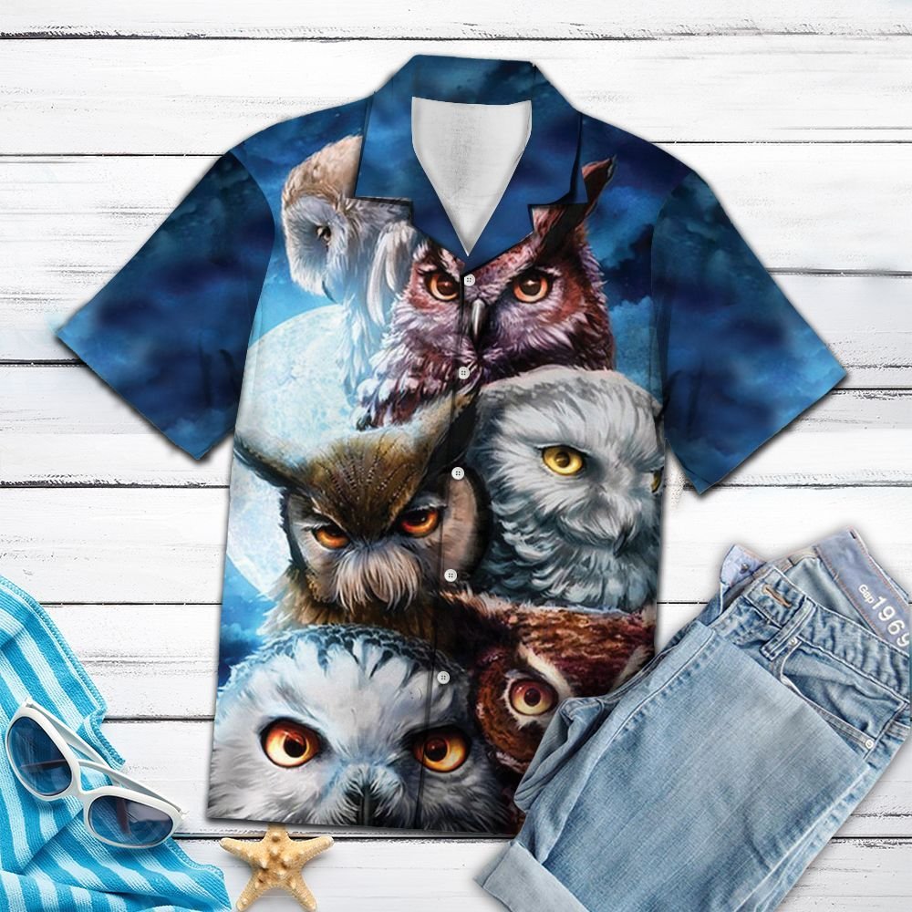 Cool Owls Hawaiian Shirt, Hwaiian For Gift